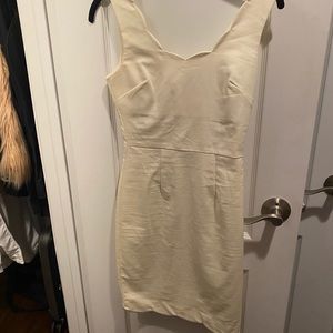 White Scalloped Neck Dress